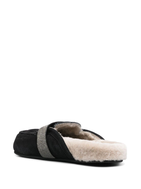rhinestone-embellished mules